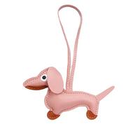 LUOFENG Mini simpatico ciondolo portachiavi con cane bassotto, adorabile portachiavi in pelle PU con animali, per borsa, zaino, borsa