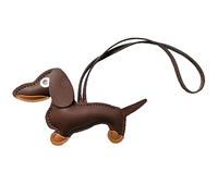 LUOFENG Mini simpatico ciondolo portachiavi con cane bassotto, adorabile portachiavi in pelle PU con animali, per borsa, zaino, borsa