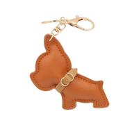 LUOFENG Portachiavi a forma di bulldog, accessorio in pelle ecologica in poliuretano, per gli amanti degli animali domestici e gli appassionati di auto