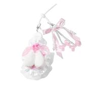 LUOFENG Portachiavi a forma di orsetto con cuscino in miniatura con design staccabile in pizzo per gli appassionati di artigianato e accessori alla moda