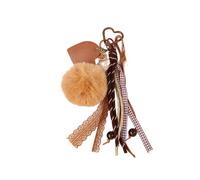 LUOFENG Portachiavi in corda intrecciata a forma di cuore in peluche, ciondolo per borsa, accessorio alla moda per zaino, decorazione per borsette, borsa