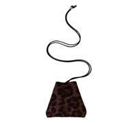 LUOFENG Retro Leopards Stampa Collo Portafoglio Crossbody Rossetto Titolare Per Le Donne Poliestere Resistente all'usura Piccola Borsa A Tracolla