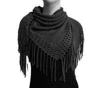 LUOFENG Sciarpa triangolare da donna, lavorata a maglia, imitazione cashmere, scialle invernale morbida, scialle avvolgente con frange