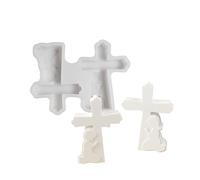LUOFENG Stampi in silicone fai da te a forma di croce, con preghiera a forma di croce e statuette, ornamenti, stampo in silicone per candele, sapone, decorazioni per la casa ed eventi religiosi, 14,9
