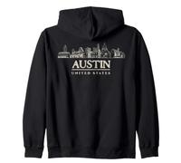 Luoghi d'Interesse di Austin Viaggio Vintage negli Stati Felpa con Cappuccio