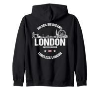 Luoghi d'Interesse di Londra Regno Unito Viaggio e Viaggio Felpa con Cappuccio