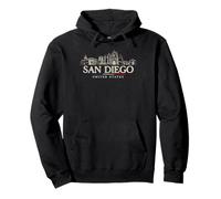 Luoghi d'Interesse di San Diego Viaggio Vintage negli Stati Felpa con Cappuccio