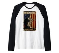 Luogo Non Vedere tiro a Lungo Raggio Sniper Range Gun Shooter Maglia con Maniche Raglan
