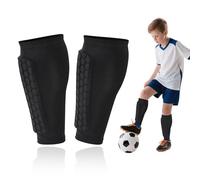 LUOJINYI - 1 paio di parastinchi da calcio per bambini con cuscinetti a nido d'ape, calzini lunghi e traspiranti, elastici, adatti per sci, ciclismo, alpinismo