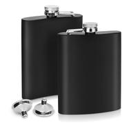LUOJINYI 2 fiaschetta in acciaio inox per liquori, fiaschetta in acciaio inox da 227 ml e set di imbuto, fiaschetta adatta per trasportare alcol, uomini e donne per whisky e rum e vodka