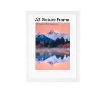LUOJINYI Cornice portafoto A3 (29,7 x 42 cm) in legno, A3, cornice DIN A3, con passepartout bianco e vetro acrilico, cornice per poster con passepartout, per montaggio a parete verticale o orizzontale