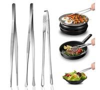 LUOJINYI Set di 3 Pinzette Professionali da Cucina in Acciaio Inox - Pinzette Lunghe per Carne, Perfette per Feste di Famiglia, 30