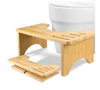 LUOJINYI Sgabello WC in bambù, pieghevole, da bagno, sano e portatile, ergonomico per combattere la stitichezza, gonfiore e comoda eliminazione