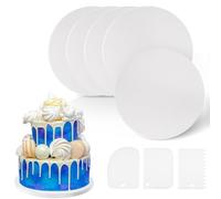 LUOJINYI Vassoio Torta Rotondo, 5 Pezzi Porta Torta, Sottotorta Tondo Cake board 30cm/12 Pollici, Piatto Torta Rotondo Riutilizzabili Base Torta Cartone per Matrimoni, Compleanni, Feste (Bianco)