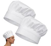 LuoJinZisy 2 PzCappello da Cuoco Unisex, Cappello Cuoco Uomo Donna | Cappello Chef Donna Uomo,cappelli da cuocos,cappelli in cotone bianco regolabile per ristorante,fornaio,casa,hotel e cucina