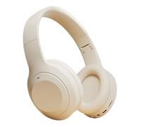 Luojuny Cuffie wireless Cuffie con supporto scheda TF Compatibile con Bluetooth Ricarica di tipo C Cancellazione attiva del rumore Audio sopra l'orecchio per la riproduzione musicale Beige