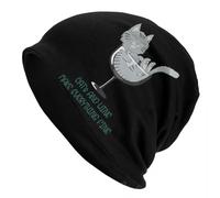 LUOJZGUMU Gatto e Vino Rendono Tutto a Posto. Cappello Forest Cat Caldo a Maglia, Cappello Hip Hop Cappellino, Berretti Autunnali Invernali per Adulti Unisex
