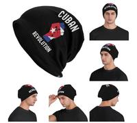LUOJZGUMU Rivoluzione Cubana Design della Bandiera di Cuba Skullies Vintage Cappelli Cappellini Warm Autumn Outdoor Cappello a Maglia Cappelli a Maglia per Adulti Unisex