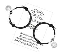 LUOKIFUR Bracciale coppia con pietra di proiezione Bracciale magnetico 100 voci I Love You Bracciale Mutual Attract Regalo di San Valentino (Black)