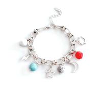LUOKIFUR Bracciale sole luna in acciaio inox - un gioiello di compleanno per ragazze e donne., Taglia unica, Metallo, Nessuna pietra preziosa