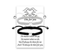 LUOKIFUR Braccialetti per coppie Braccialetti d'amore intrecciati a mano Braccialetti coordinati per relazioni Regali per gli amanti del migliore amico (Black-White)