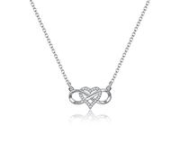 LUOKIFUR Collana a cuore infinito con ciondolo Collana con zircone d'amore per gioielli da regalo per donne e ragazze (Infinite Necklace)