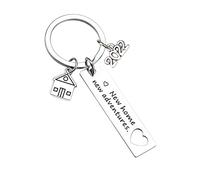 LUOKIFUR Nuova casa Nuova avventura, regali per la prima casa Portachiavi per uomini Regali di amicizia per donne Portachiavi Regali per l'inaugurazione della casa Regali di Capodanno 2022(Keychain)