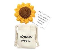 LUOKIFUR Regalo Abbraccio da Tasca Ti Amo, Regali per Lui e per Lei, Cuore all'Uncinetto, Regalo Mi Manchi (Sunflower)