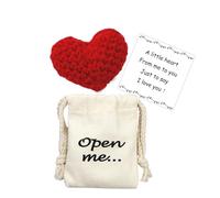 LUOKIFUR Regalo Abbraccio da Tasca Ti Amo, Regali per Lui e per Lei, Cuore all'Uncinetto, Regalo Mi Manchi (Heart)