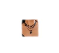 LUOLANA 4 collane a strati nere per le donne gotico retrò collane girocollo Y2k nero stella cuore moneta croce collane multistrato catena regolabile set di gioielli di Halloween regali, Metallo