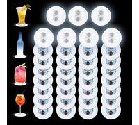 luolety Sottobicchieri a LED, 35 pezzi, con adesivi a LED che si illuminano, per bar, tunnel, liquori, bottiglie, flash, per bevande in vetro, casa, colpi lampeggianti, luce per feste, matrimoni