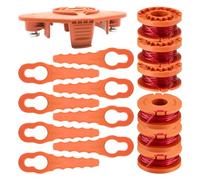 luolety WA0010 - Bobina di lame per decespugliatore Worx WG150 WG151 WG151.5 WG152 WG153 WG1 54 WG155 WG155.5 WG156 WG157 WG160 163 W. G165 WG175 WG180, 6 bobine, 8 lame, 1 disco