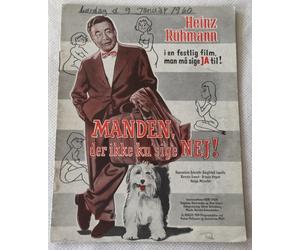 L'uomo che non poteva dire di no Rühmann Vintage 1958 Danish Movie Program