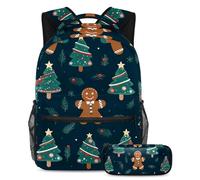 L'uomo di pan di zenzero si prepara al successo con il nostro set di 2 zaini per bambini, perfetto per ragazzi, ragazze e adolescenti, dotato di uno zaino di grande capacità e un astuccio,