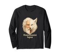 L'uomo è un lupo per l'uomo Homo Homini Lupus citazione latina Maglia a Manica