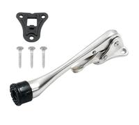 Luomorgo 1 fermaporta a kickdown, resistente, semiautomatico, con punta in gomma antiscivolo, 15,2 cm, fermaporta per il fondo della porta, argento