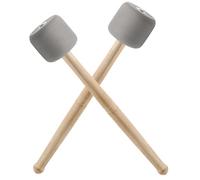 Luomorgo 2 mazzuole per grancassa, bacchette per tamburo da marcia con punta in schiuma con manico in legno, battenti per tamburo da 33 cm in morbido feltro per timpani (grigio)