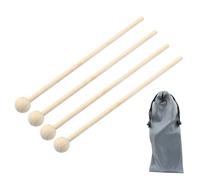 Luomorgo 4 mazzuole in legno per xilofono, glockenspiel, bacchette per percussioni, 20,3 cm, per campane, carillon, tamburi con custodia
