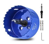 Luomorgo Sega a tazza da 67 mm, profondità di taglio da 1 1/4", fresa a tazza bimetallica HSS con gambo esagonale, adattatore per punte per trapano per legno, cornhole Board, plastica, cartongesso