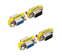 LuoQiuFa 4 Pack Rs232 Cavo seriale 9 Pin DB9 Femmina/Maschio a Maschio Gender Changer Accoppiatore Connettore