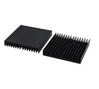 LuoQiuFa - Kit radiatore in alluminio da 60 mm, 2 pezzi, 60 x 60 x 10 m, colore: Nero
