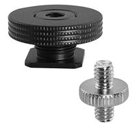 LUORNG Adattatore da filettatura femmina da 1/4 a slitta hot shoe, 2 pezzi, con vite maschio da 1/4 a 1/4 di pollice per braccio magico, luce video, monitor