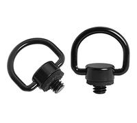 LUORNG Confezione da 2 viti di tipo D in acciaio inox con anello a D, viti di fissaggio per treppiede, fotocamere DSLR per cinturino da polso a sgancio rapido, nero