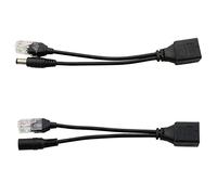 LUORNG Kit iniettore splitter POE 1 paio Power Over Ethernet passivo adattatore PoE cavo splitter iniettore con connettore CC 5.5x2.1mm 12V