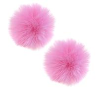 LUORNG Parabrezza per microfono peloso rosa, in pelliccia, per interviste, microfoni, registrazione, adatto per teste di microfono con diametro di 5-12 mm, 2 pezzi
