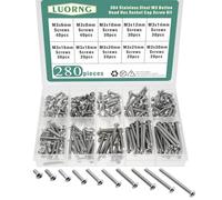 LUORNG Set di viti M3 a testa esagonale M3 in acciaio inox, 280 pezzi, M3 x 6/8/10/12/14/16/18/20/25/30 mm, adatte per assemblaggio meccanico di precisione e manutenzione degli strumenti