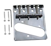 LUORNG Telecaster Bridge 86 x 77 x 10 mm Argento Ponte Assemblaggio con 3 Selle Ottone Set per Fender Telecaster Tele Chitarra Elettrica Vintage