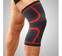 LuoShaiu Ginocchiera Ortopedica 1 PZ Elastico Sport Gamba Supporto for il Ginocchio Brace Wrap Protector Gamba Compressione di Sicurezza Pad Escursionismo Tutore Ginocchio(Red,M)
