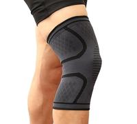 LuoShaiu Ginocchiera Ortopedica 1 PZ Elastico Sport Gamba Supporto for il Ginocchio Brace Wrap Protector Gamba Compressione di Sicurezza Pad Escursionismo Tutore Ginocchio(Black,S)