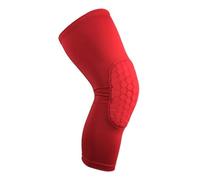 LuoShaiu Ginocchiera Ortopedica 1PC Basket Ginocchiere Protector Compressione Manica A Nido D'ape Schiuma Brace Kneepad Tutore Ginocchio(Red,L)